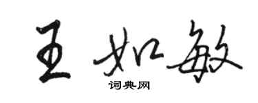 駱恆光王如敏行書個性簽名怎么寫