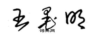 朱錫榮王墨明草書個性簽名怎么寫