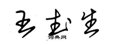 朱錫榮王武生草書個性簽名怎么寫