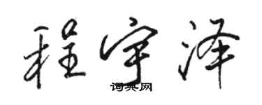 駱恆光程宇澤行書個性簽名怎么寫