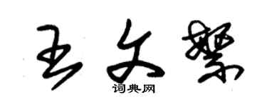 朱錫榮王文繁草書個性簽名怎么寫