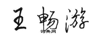 駱恆光王暢遊行書個性簽名怎么寫