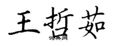 丁謙王哲茹楷書個性簽名怎么寫