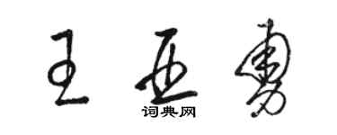 駱恆光王亞勇草書個性簽名怎么寫