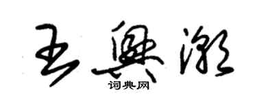 朱錫榮王興潮草書個性簽名怎么寫