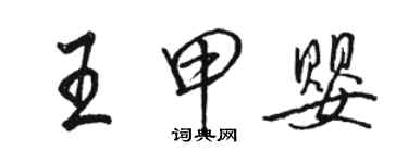 駱恆光王甲嬰行書個性簽名怎么寫