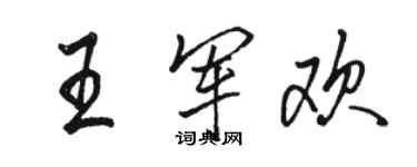 駱恆光王軍歡行書個性簽名怎么寫