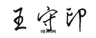 駱恆光王守印行書個性簽名怎么寫