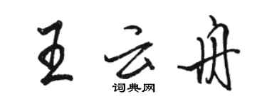駱恆光王雲舟行書個性簽名怎么寫