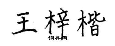 何伯昌王梓楷楷書個性簽名怎么寫