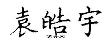 丁謙袁皓宇楷書個性簽名怎么寫