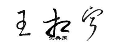 駱恆光王相寧草書個性簽名怎么寫