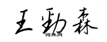 王正良王勁森行書個性簽名怎么寫