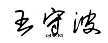 朱錫榮王守波草書個性簽名怎么寫