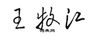 駱恆光王牧江草書個性簽名怎么寫