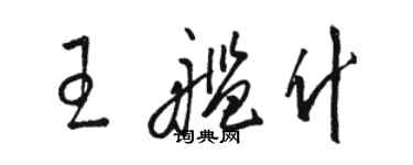 駱恆光王艦什草書個性簽名怎么寫