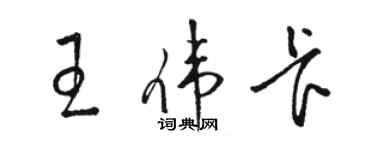 駱恆光王偉卡草書個性簽名怎么寫