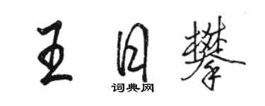 駱恆光王日攀行書個性簽名怎么寫