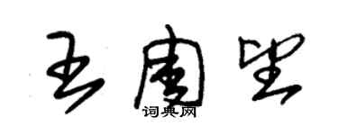 朱錫榮王周望草書個性簽名怎么寫