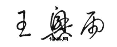 駱恆光王興雨草書個性簽名怎么寫