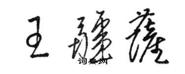 駱恆光王疆薩草書個性簽名怎么寫