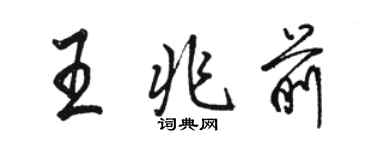 駱恆光王兆前行書個性簽名怎么寫