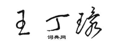 駱恆光王丁環草書個性簽名怎么寫