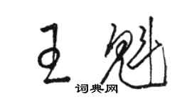 駱恆光王魁草書個性簽名怎么寫