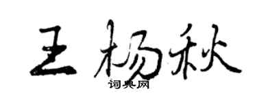 曾慶福王楊秋行書個性簽名怎么寫