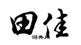 胡問遂田佳行書個性簽名怎么寫