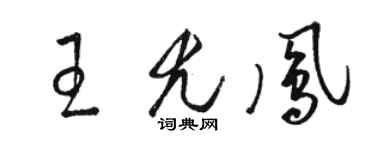 駱恆光王尤鳳草書個性簽名怎么寫