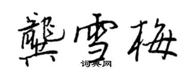 王正良龔雪梅行書個性簽名怎么寫