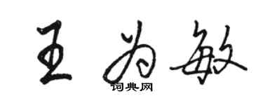 駱恆光王為敏行書個性簽名怎么寫