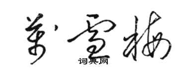 駱恆光萬雪梅草書個性簽名怎么寫