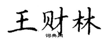 丁謙王財林楷書個性簽名怎么寫