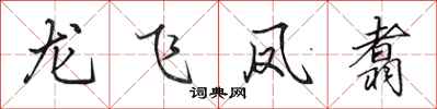 田英章龍飛鳳翥行書怎么寫