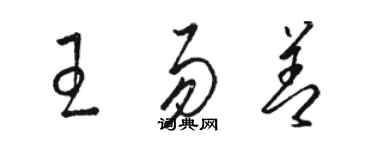 駱恆光王易善草書個性簽名怎么寫