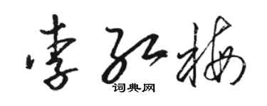 駱恆光李紅梅草書個性簽名怎么寫