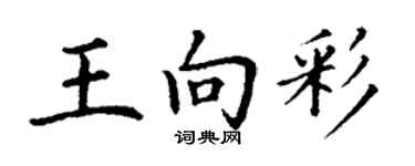 丁謙王向彩楷書個性簽名怎么寫