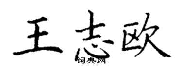 丁謙王志歐楷書個性簽名怎么寫