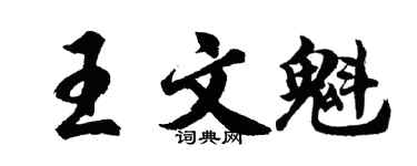 胡問遂王文魁行書個性簽名怎么寫
