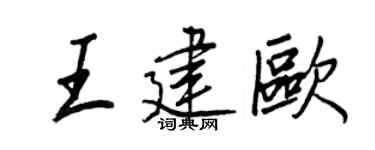 王正良王建歐行書個性簽名怎么寫