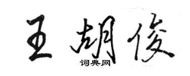 駱恆光王胡俊行書個性簽名怎么寫