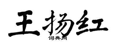 翁闓運王揚紅楷書個性簽名怎么寫