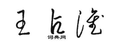 駱恆光王占淮草書個性簽名怎么寫