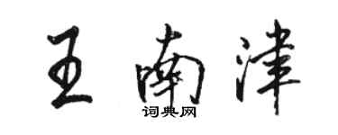 駱恆光王南津行書個性簽名怎么寫