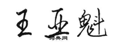 駱恆光王亞魁行書個性簽名怎么寫