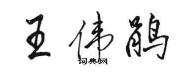 駱恆光王偉鵑行書個性簽名怎么寫