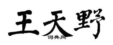 翁闓運王天野楷書個性簽名怎么寫