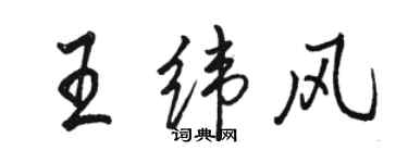 駱恆光王緯風行書個性簽名怎么寫